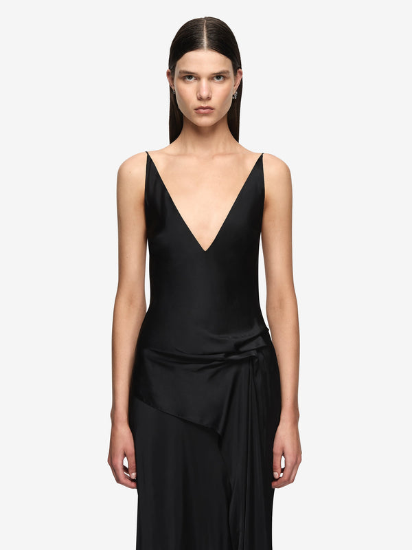 NALU DRAPE MAXI DRESS - BLACK