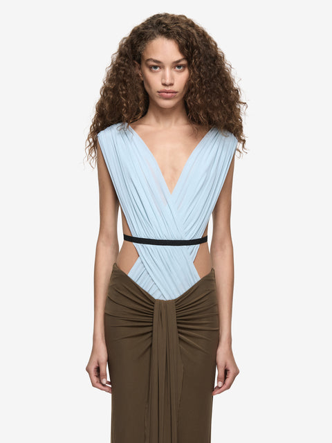 ANAYA V MAXI DRESS - MIST/LATTE/BLACK