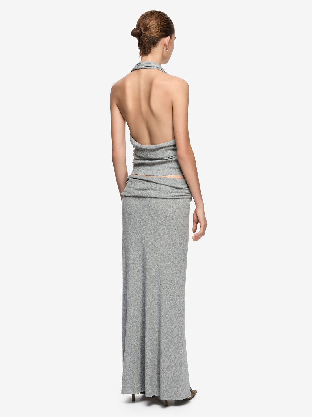NERIDA MAXI SKIRT - GREY MARLE