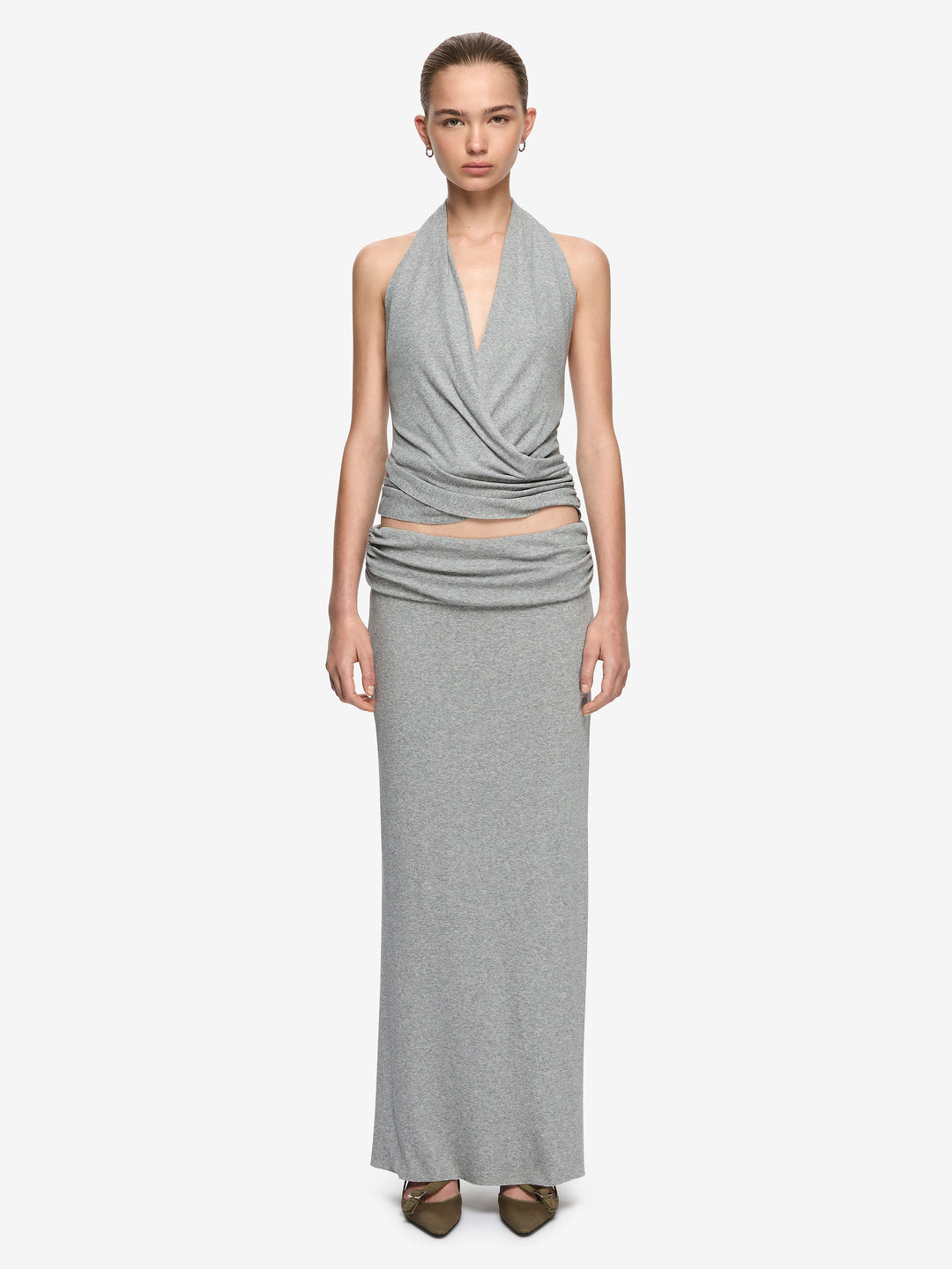 NERIDA TOP - GREY MARLE