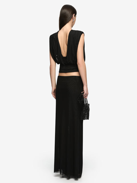 ORIA DRAPE SKIRT - BLACK