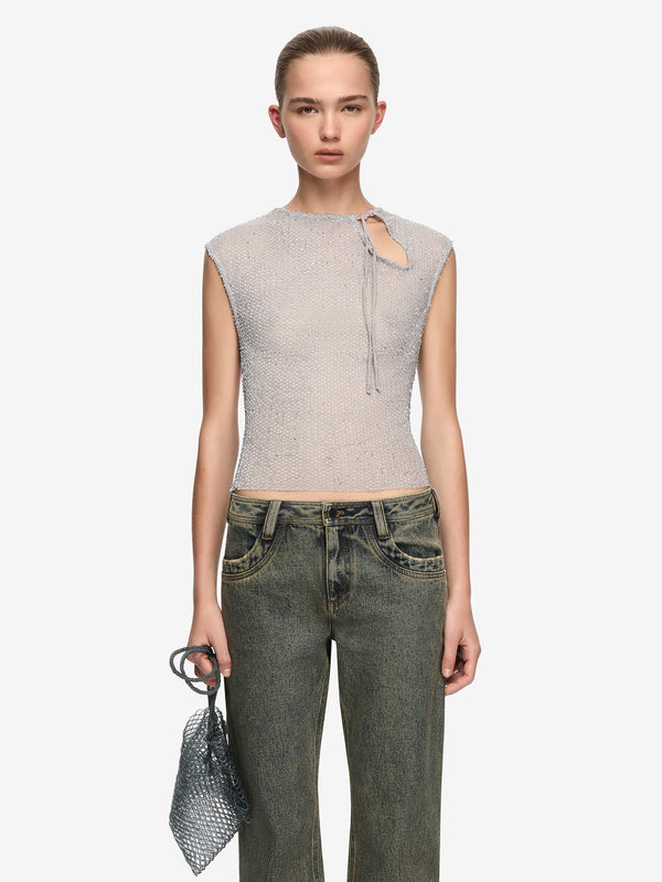 EMIKO TOP - SILVER