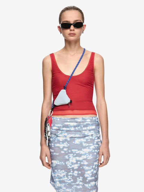 ORIA LAYERED TOP - RUBY RED/FLAME