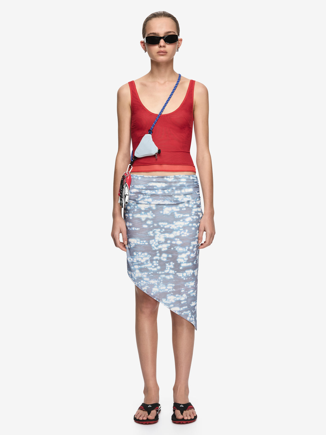 ORIA LAYERED TOP - RUBY RED/FLAME