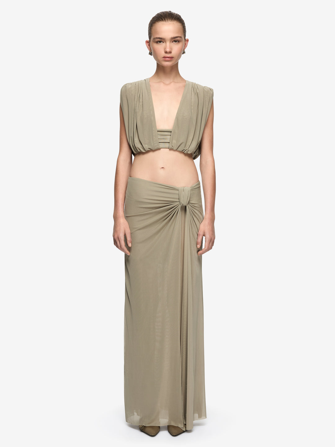 ORIA DRAPE SKIRT - LIGHT TAUPE
