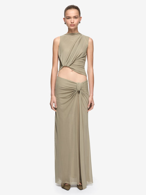 ORIA DRAPE SKIRT - LIGHT TAUPE