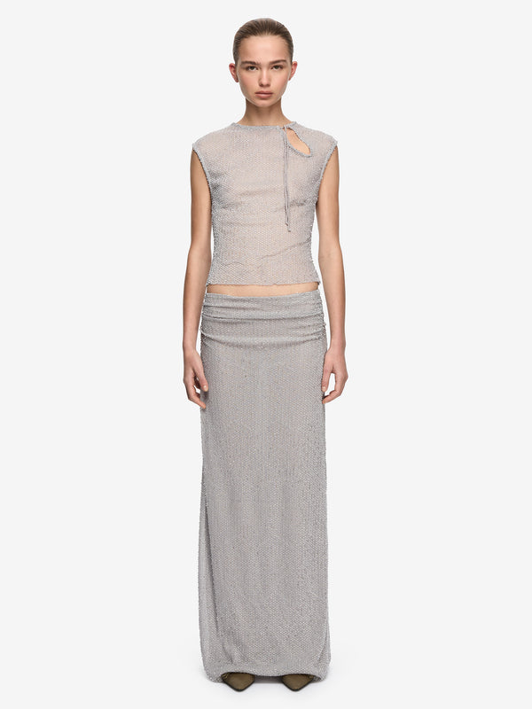 EMIKO MAXI SKIRT - SILVER