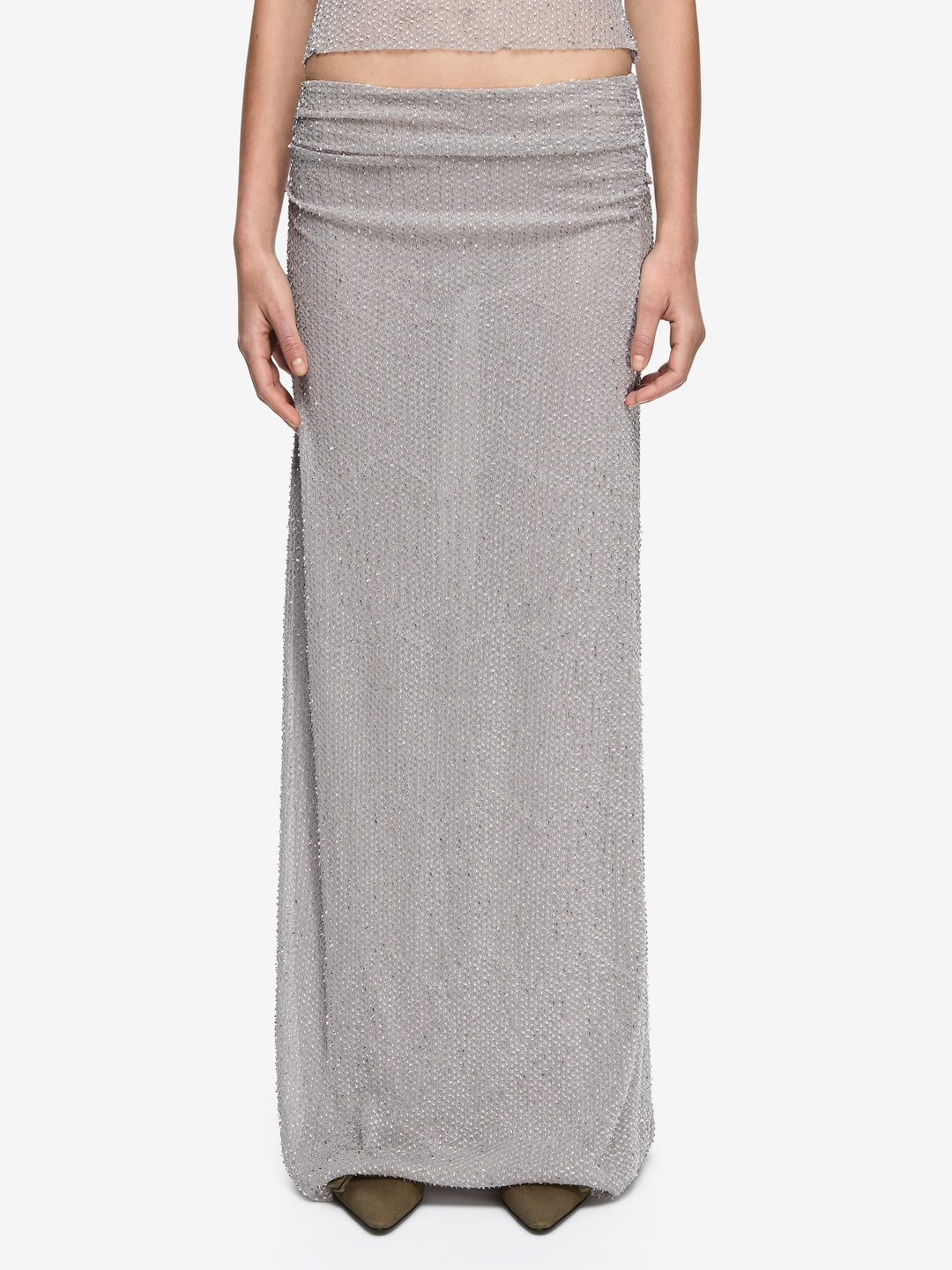 EMIKO MAXI SKIRT - SILVER