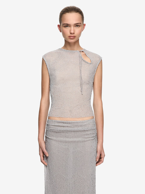 EMIKO MAXI SKIRT - SILVER