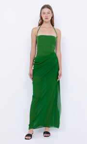 AIDA DRAPED MAXI DRESS - PINE GREEN