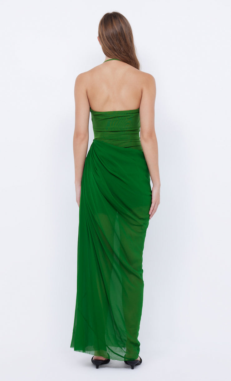 AIDA DRAPED MAXI DRESS - PINE GREEN