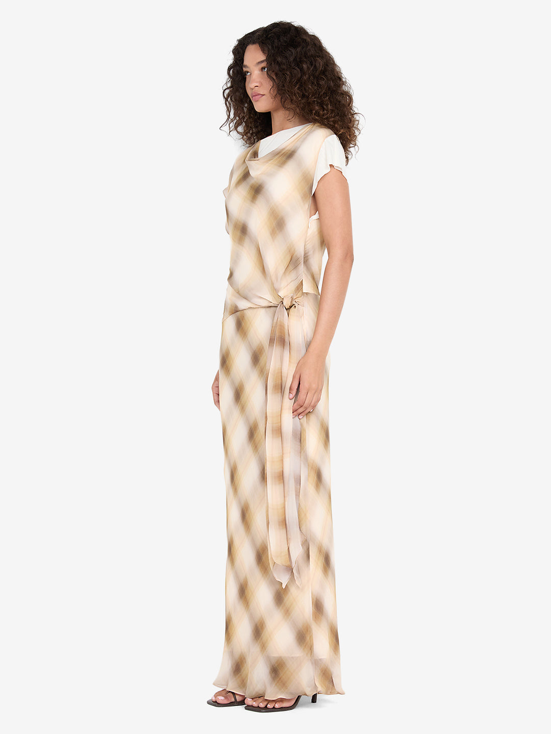 ELIANA MAXI DRESS - DUNE CHECK