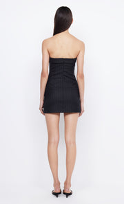 BELINDA MINI DRESS - CHARCOAL/SILVER