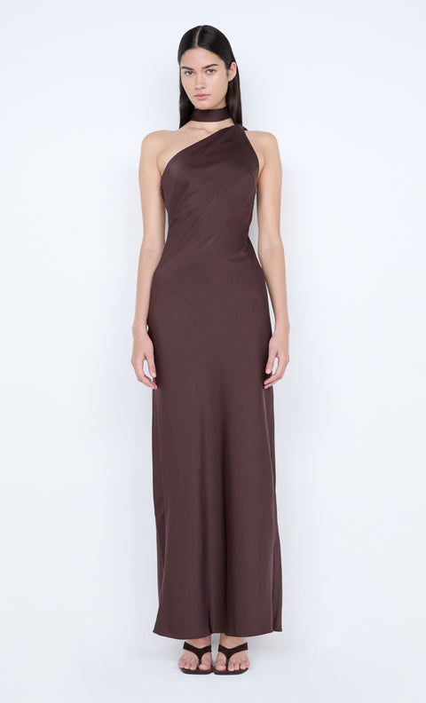 NYSSA MAXI DRESS - DARK CHOCOLATE