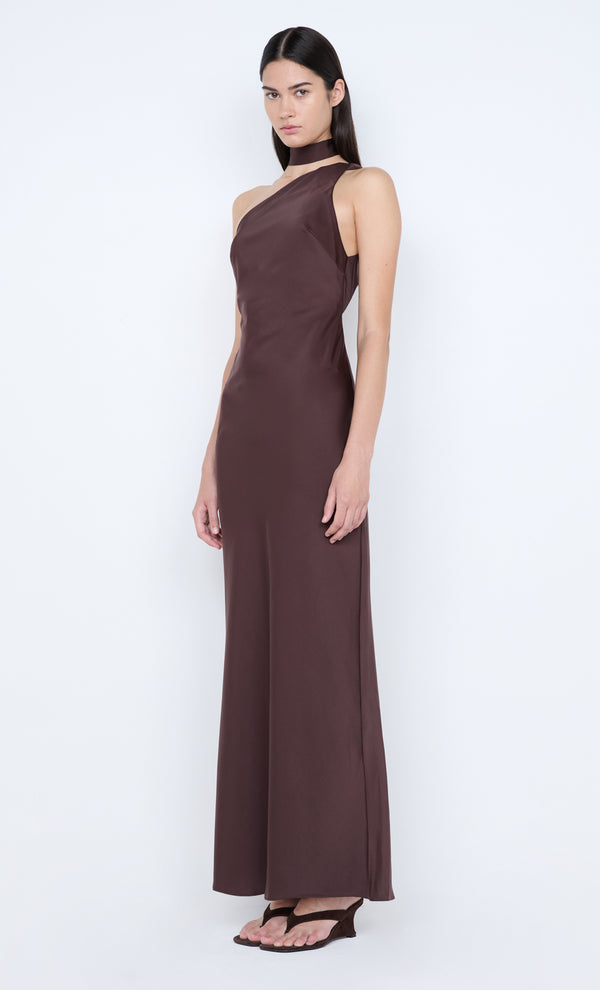 NYSSA MAXI DRESS - DARK CHOCOLATE