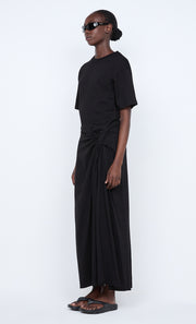 CYPRUS TWIST TEE DRESS - BLACK