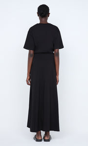 CYPRUS TWIST TEE DRESS - BLACK