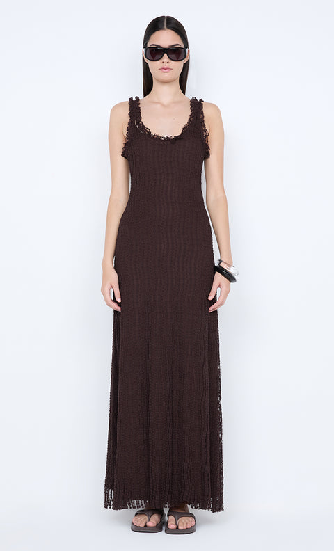 EMARETTA SCOOP MAXI DRESS - DARK CHOCOLATE
