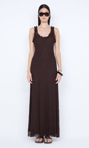 EMARETTA SCOOP MAXI DRESS - DARK CHOCOLATE