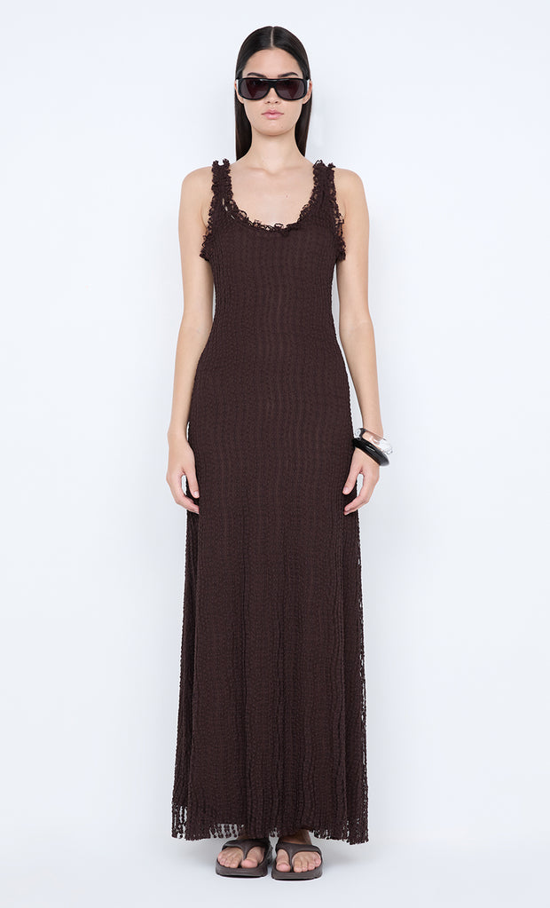 EMARETTA SCOOP MAXI DRESS - DARK CHOCOLATE