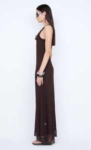 EMARETTA SCOOP MAXI DRESS - DARK CHOCOLATE