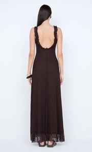 EMARETTA SCOOP MAXI DRESS - DARK CHOCOLATE