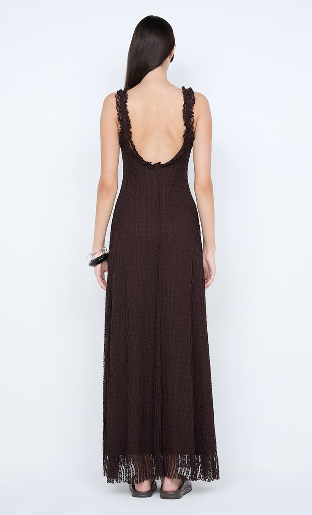 EMARETTA SCOOP MAXI DRESS - DARK CHOCOLATE
