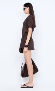 SIMI MINI DRESS - DARK CHOCOLATE