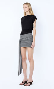 ASTRA DRAPE MINI SKIRT - CHROME