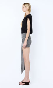 ASTRA DRAPE MINI SKIRT - CHROME