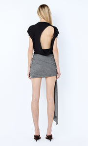 ASTRA DRAPE MINI SKIRT - CHROME