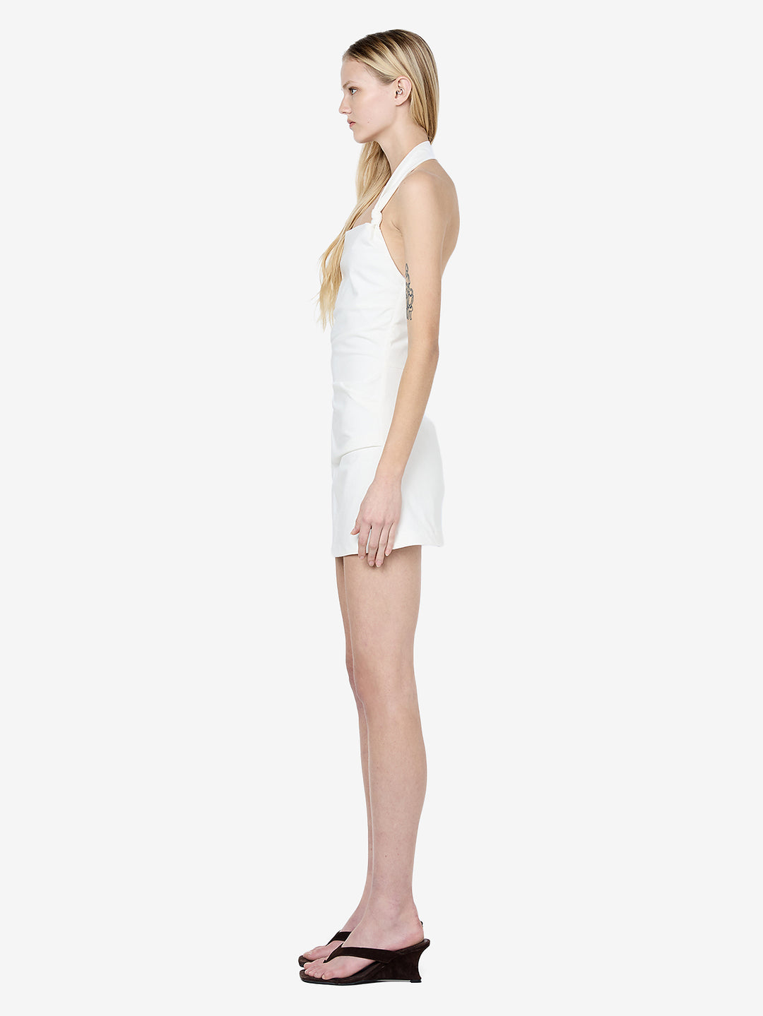 ANNETTA HALTER MINI DRESS - WHITE