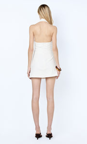 ANNETTA HALTER MINI DRESS - WHITE