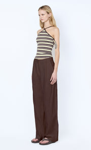 VINNIE WIDE LEG PANT - DARK CHOCOLATE