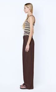 VINNIE WIDE LEG PANT - DARK CHOCOLATE