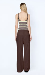 VINNIE WIDE LEG PANT - DARK CHOCOLATE