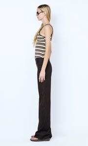 LUNA CROSSOVER TANK - DARK CHOC/DUSTY CITRON STRIPE
