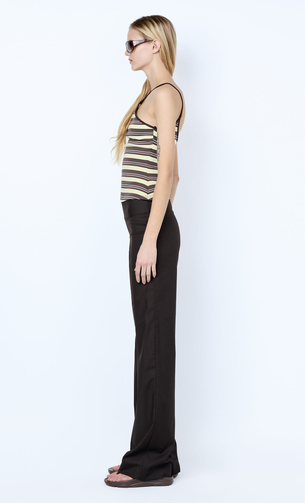 INGRID PANT - CHOC PINSTRIPE