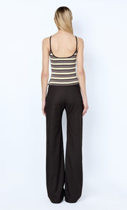 LUNA CROSSOVER TANK - DARK CHOC/DUSTY CITRON STRIPE