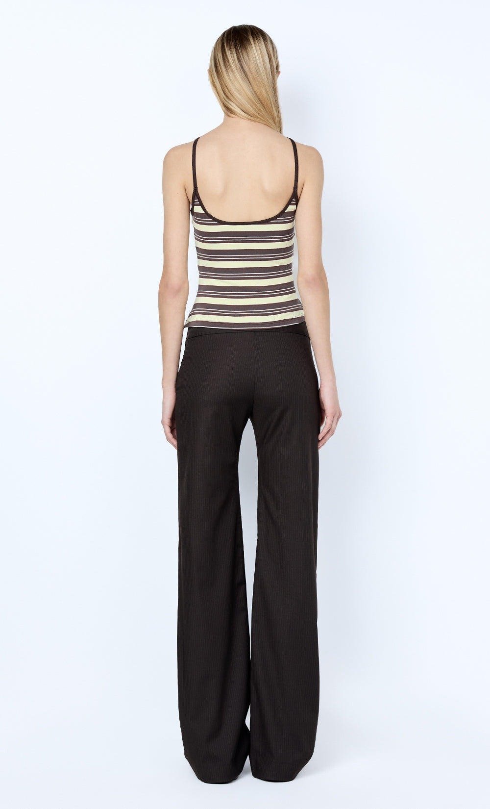 INGRID PANT - CHOC PINSTRIPE