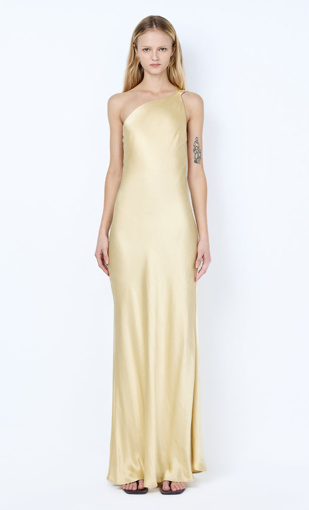 GIA ASYM MAXI DRESS - WHEAT
