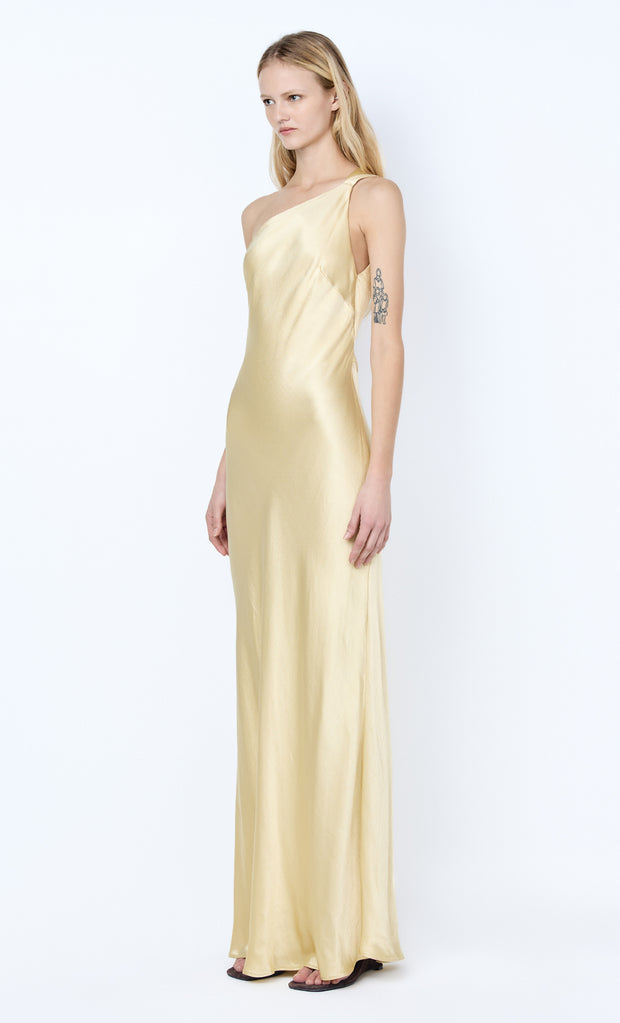 GIA ASYM MAXI DRESS - WHEAT