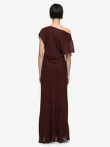 AMANDA DRAPE MAXI DRESS - RAISIN