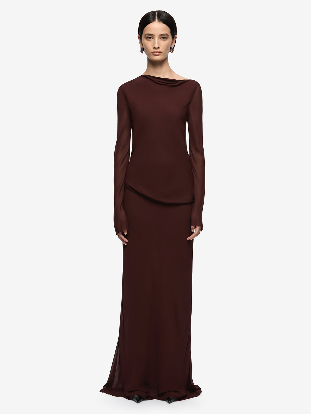 AMANDA LONG SLEEVE MAXI DRESS - RAISIN 4 AMANDA LONG SLEEVE MAXI DRESS - RAISIN 4