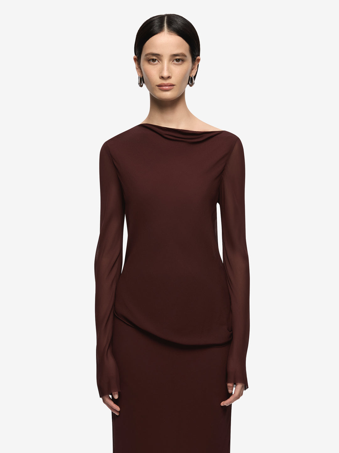 bec and bridge brown long sleeve dress JUNIPER LONG SLEEVE MAXI DRESS - DARK CHOCOLATE
