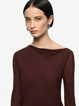 AMANDA LONG SLEEVE MAXI DRESS - RAISIN