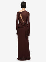 AMANDA LONG SLEEVE MAXI DRESS - RAISIN