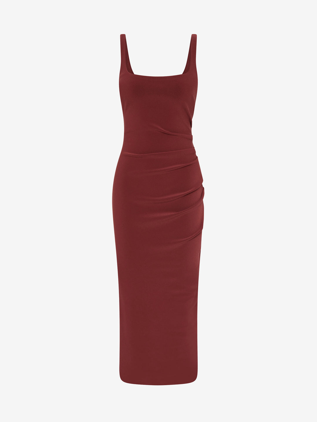 KARINA TUCK MIDI DRESS - SANGRIA