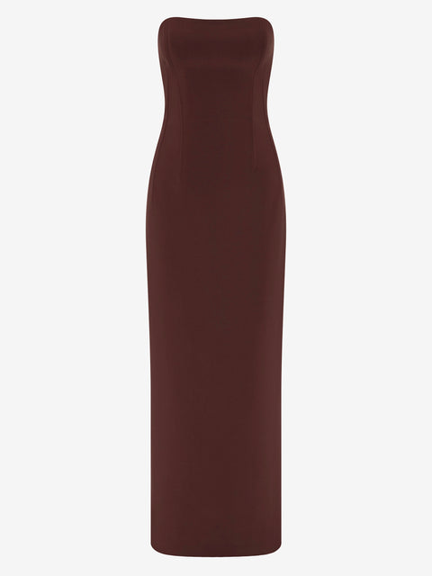 ROMEE STRAPLESS MAXI DRESS - RAISIN