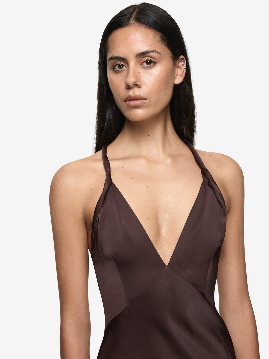 DAKOTA V MAXI DRESS - DARK CHOCOLATE